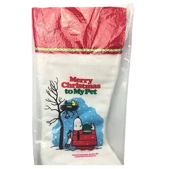 Vintage Snoopy Holiday Pet Stocking by ConAgra Pet Christmas Decor 1981 - Picture 3 of 4
